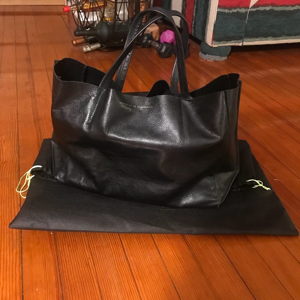 AMPERSAND AS APOSTROPHE  Black Leather Camo Tote